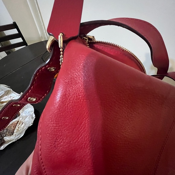 Coach Cherry Red Leather Shoulder Bag - Picture 6 of 6